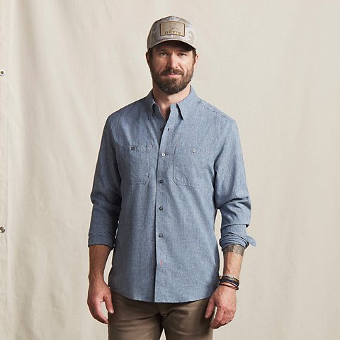 Men’s Tech Chambray Long-Sleeve Work Shirt - US 7897