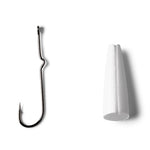 Popper Bodies with Hooks - Bass Popper Bodies with Size 4 and 8 Hooks - US 0802