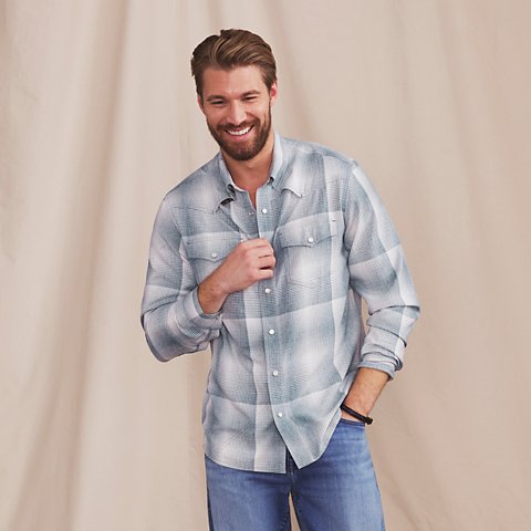 Tech Chambray Long-Sleeve Western Shirt - US 2092