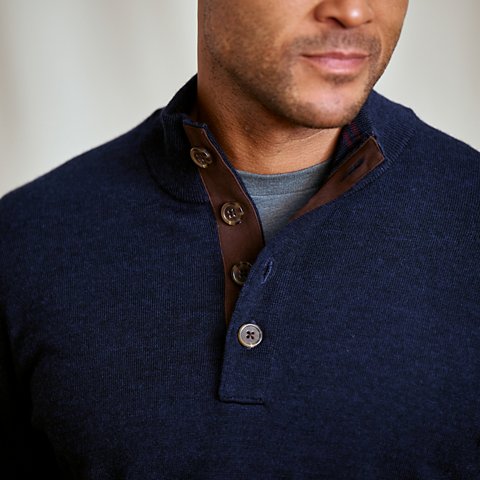 Merino Button Mockneck Sweater - US 0739