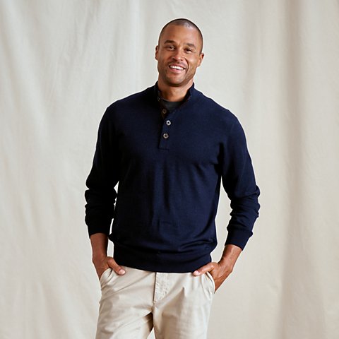 Merino Button Mockneck Sweater - US 0739