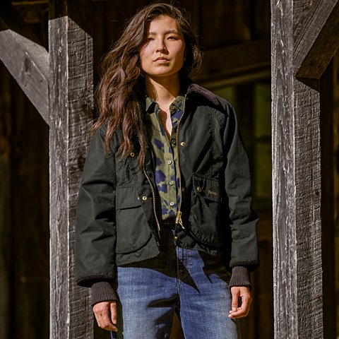 Barbour® Cropped Beadnell Waxed Jacket - US 7058