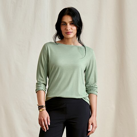 Outbound Merino 3/4-Sleeve Boatneck Tee - US 3863