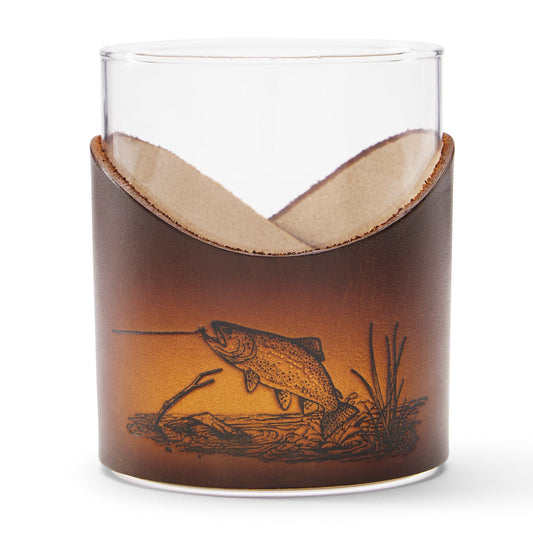 Leather-Wrapped Whiskey Glass - US 2664